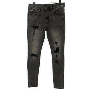 NWT Cult Of Individuality Men’s Jeans 33x32 Punk Super Skinny Black Distressed